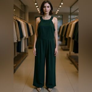 Trixxi New Elegant Dark Green Sleeveless Jumpsuit Size L